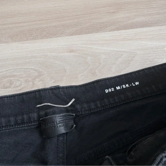Saint Laurent Black Distressed Jeans